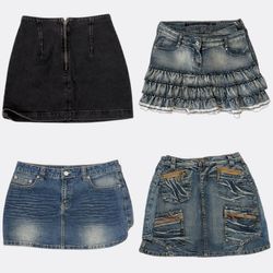 Lv002 Jupes mini en jean pour femmes