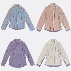 Camisas listradas de manga comprida com botões