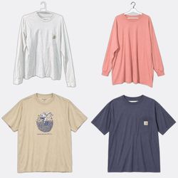 4 Carhartt Long Sleeve and Short Sleeve T-Shirts