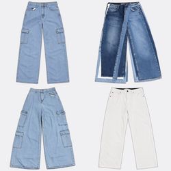 Jean droit et pantalons cargo
