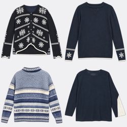 (FV-2825) Cardigans with Holiday and Winter Themes