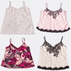 ASOS Floral and Lace Trim Satin Camisoles