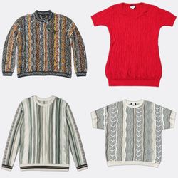 Coogi Patterned Textured Knit Sweaters
