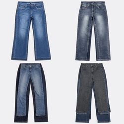 Jeans en denim brodés (J-0058)