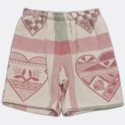 CR815 Upcycled Tapestry Heart Patchwork Shorts