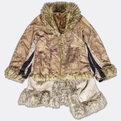 Afghan Coats With Faux Fur Trim
