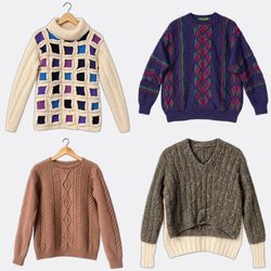 1049 Aran wool X funky sweater