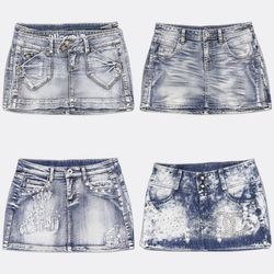 Y2k Denim Mini Skirts RE-3862