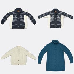 Vintage Patterned and Cable Knit Sweaters