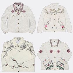 Upcycled Embroidered Floral Denim Jackets