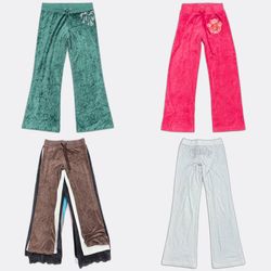 SD 596 Juicy Couture Velour Track Pants Sweatpants