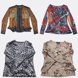 Printed and Sheer Patterned Blouses mix bundle