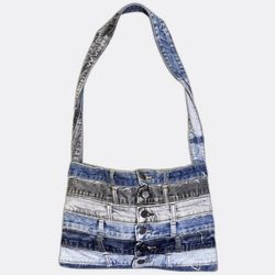 REP048 Upcycled DenimPatchwork Shoulder Bag