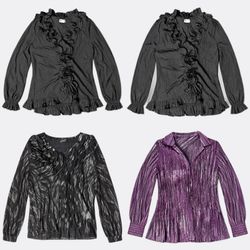 Y2K Women's Ruffle and Printed Blouses