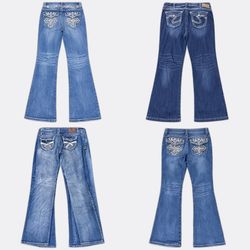 Embroidered Denim Bootcut Jeans