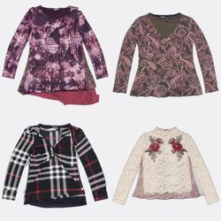 Women's Long Sleeve Printed Blouses