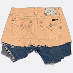 Miss Me Rock Revival Denim Shorts