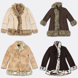 Faux Suede Fur Trim Afghan Coats34