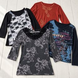 106 Y2k Printed Long Sleeve Tops and Blouses