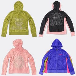 Juicy Couture Velour Zip Hooded Jackets