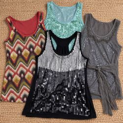 AV-246 KAOS Sequin Tank Tops
