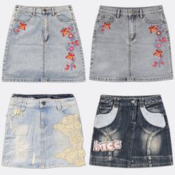 Y2K Denim Mini Skirts Selection B2F-300