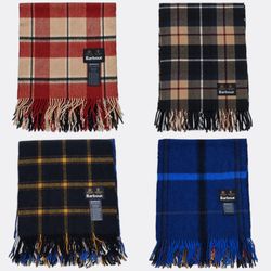 Barbour Plaid Fringe Scarves
