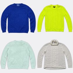 Zopfmuster-Pullover und -Cardigans