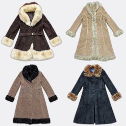 HD1602 Vintage Suede Afghan Coats