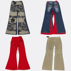 Flared Denim and Patterned Jeans RV # 1933