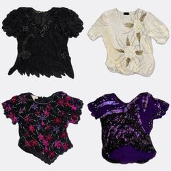 Embellished Short Sleeve Blouses