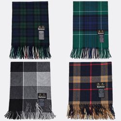 Barbour Plaid Fringe Scarves