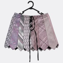 Upcycle Tie Patchwork Mini Skirt (Dv-10-120)