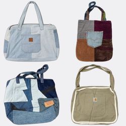 CR13823 Upcycled Carhartt and Levi's Mix Style Bag..
