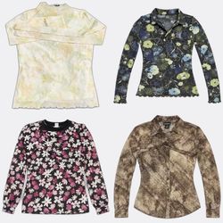 Y2K Grunge Fairycore Long Sleeves Tops