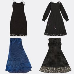 Y2k Black Printed Party Dresses