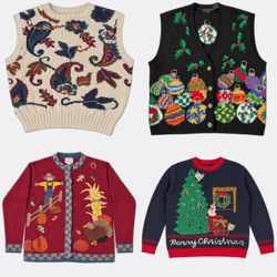 Novelty Knit Waistcoats and Cardigan Sweaters