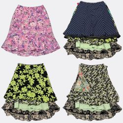 *Y2K Garden Fairy Ruffle Wrap Maxi  Skirt - Cottag..