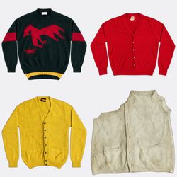 Vintage Knitted Sweaters and Cardigans Selection