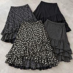 Y2K Women Printed and Plain poly Maxi Skirts (GRV-..