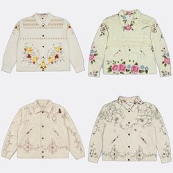 Floral Embroidered Tapestry Unlined Jackets