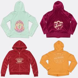 Premium Elegant Juicy Couture Graphic Velour Hoodi..
