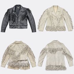 Fringe Suede Jacket Western Style Fringe Suede Jac..