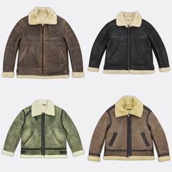 Shearling Coats Leather Bomber Style Jackets