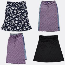 Women's Printed and Solid Midi Skirts Lot