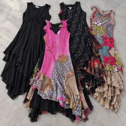 Women's Vintage Style Layered Maxi Dresses