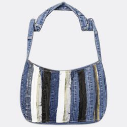 REP070 Upcycled Patchwork Denim Shoulder Bag
