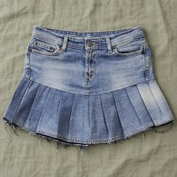 Upcycle Denim Mini Skirt Y2k Style (Dv-10-168)