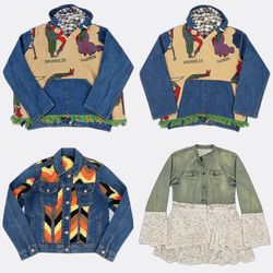 Veste en denim stylée mixte upcyclée CR13281