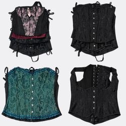 y2k Women's Boned Lace Up Corsets